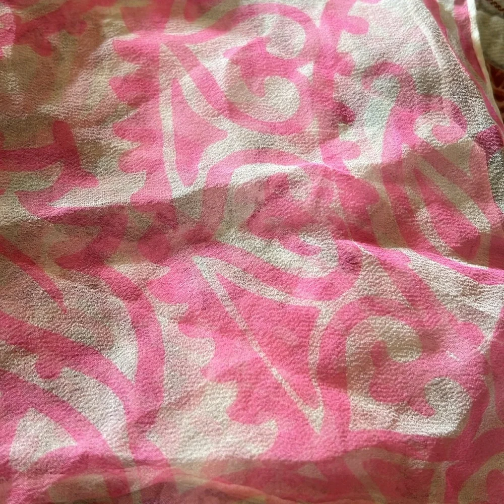 MCM Vintage rolled silk & vinylon Japan chiffon oblong scarf 44” x 16”